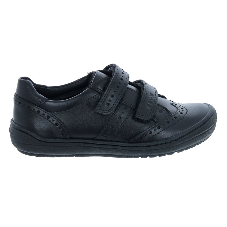 Geox Girls Hadriel Leather School Shoes (Black)