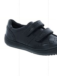 Geox Girls Hadriel Leather School Shoes (Black) - Black