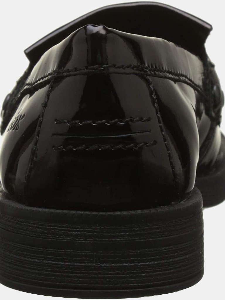 Geox Girls J Agata A Slip On Leather Shoe (Black) (3.5 Toddler)