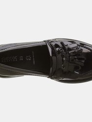 Geox Girls J Agata A Slip On Leather Shoe (Black) (3.5 Toddler)
