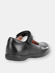 Geox Girls Naimara Perforated Patent Leather Mary Janes (Black) (2 Little Kid)