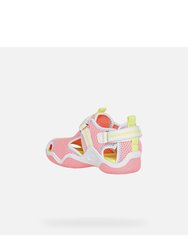 Geox Girls Wader Sandals (Light Pink/White) (8.5 Toddler)