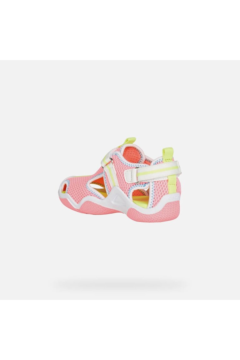 Geox Girls Wader Sandals (Light Pink/White) (8.5 Toddler)