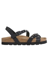 Ladies Brionia Jewel Leather Sandals - Black