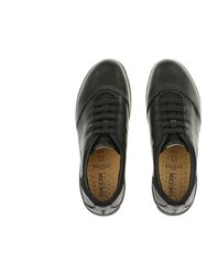 Mens Nebula Leather Sneakers - Black