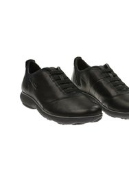 Mens Nebula Leather Sneakers - Black