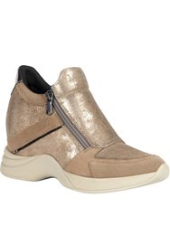 Womens Armonica Leather Wedges - Dark Beige - Dark Beige