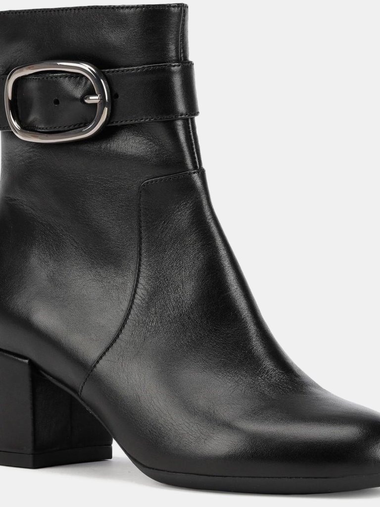 Womens D Eleana Nappa Leather Ankle Boots - Black - Black