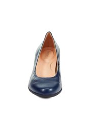 Womens/Ladies Annya Leather Court Shoes - Navy