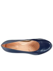 Womens/Ladies Annya Leather Court Shoes - Navy