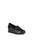 Womens/Ladies Anylla Leather Wedge Moccasins - Black - Black