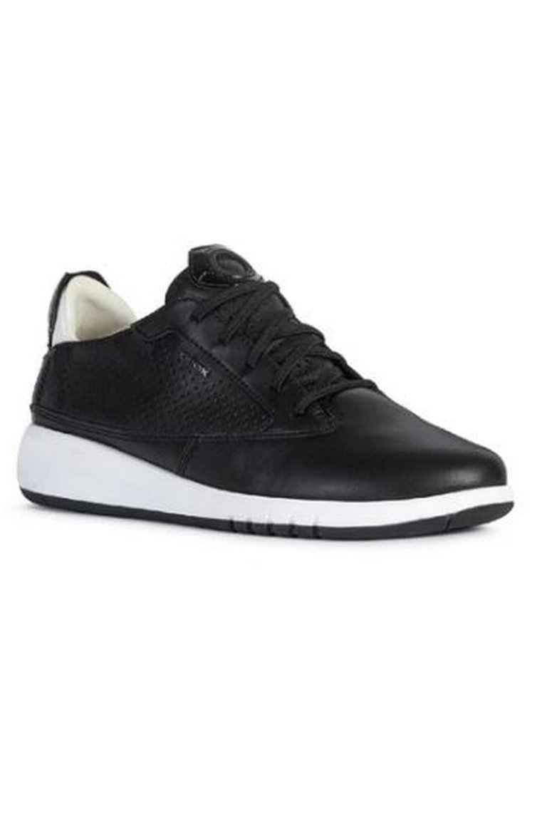 Womens/Ladies D Aerantis A Lace Up Leather Sneaker - Black - Black