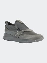 Womens/ladies D Alleniee a Leather Sneakers - Dark Grey