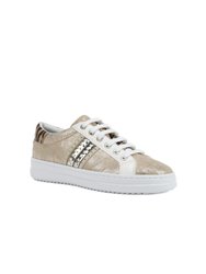 Womens/Ladies D Pontoise D Leather Sneakers - Gold/White - Gold/White