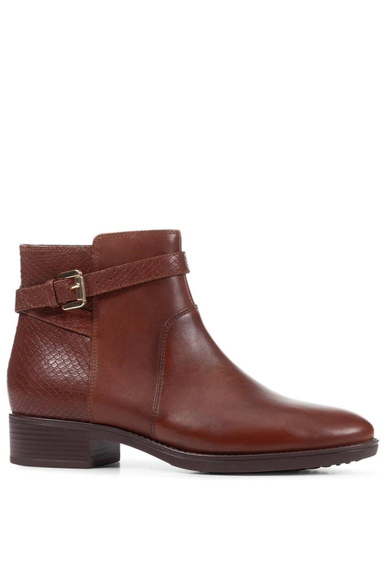 Womens/Ladies Felicity Leather Ankle Boots - Brown