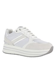 Womens/Ladies Kency Suede Sneakers  - Off White