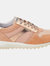 Womens/Ladies Tabelya Leather Sneakers - Peach