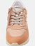 Womens/Ladies Tabelya Leather Sneakers - Peach