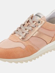 Womens/Ladies Tabelya Leather Sneakers - Peach - Peach