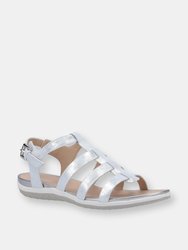 Womens/Ladies Vega Suede Sandals - Silver