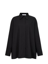 Amber 100% Organic Cotton Button-Up Shirt - Black - Black