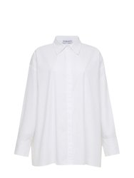 Amber 100% Organic Cotton Button-Up Shirt - White - White
