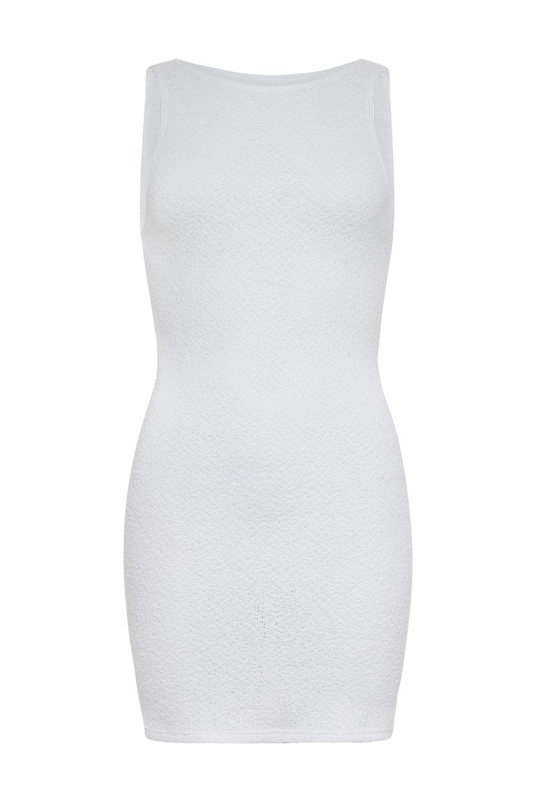 Kendall Low Back Dress - White - White