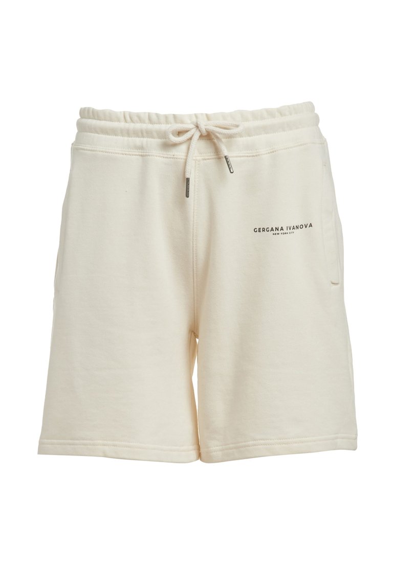 Organic Cotton Logo Shorts - Beige - Beige