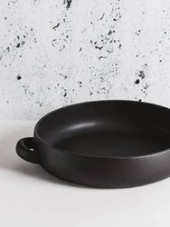 Stoneware Serving Plate With Handles 13.4" - Matte Black