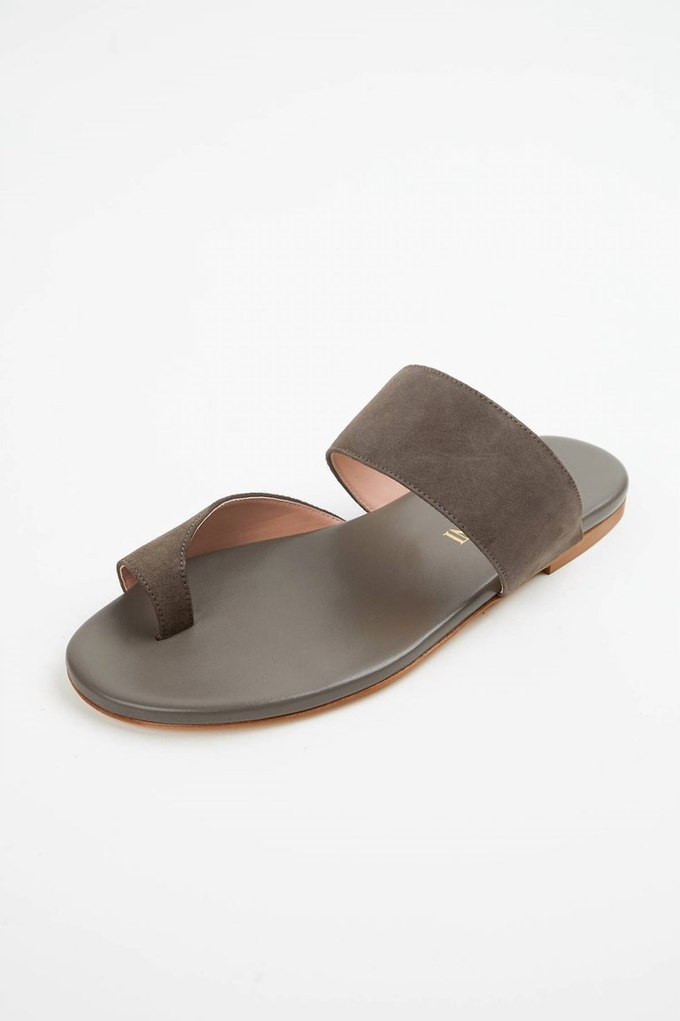 Zefiro Flat Suede Sandals In Taupe - Taupe