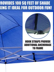 Pop Up Canopy 10' x 10' - Rain And Waterproof, Fire Retardant, Adjustable Height Up to 130" - Outdoor Party Tent