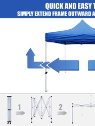 Pop Up Canopy 10' x 10' - Rain And Waterproof, Fire Retardant, Adjustable Height Up to 130" - Outdoor Party Tent