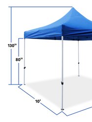 Pop Up Canopy 10' x 10' - Rain And Waterproof, Fire Retardant, Adjustable Height Up to 130" - Outdoor Party Tent