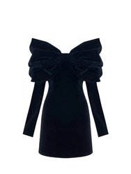 Lavinya Ribbon Dress - Spider Black - Spider Black