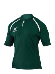 Gilbert Rugby Mens Xact Short Sleeved Rugby Shirt (Green) - Green