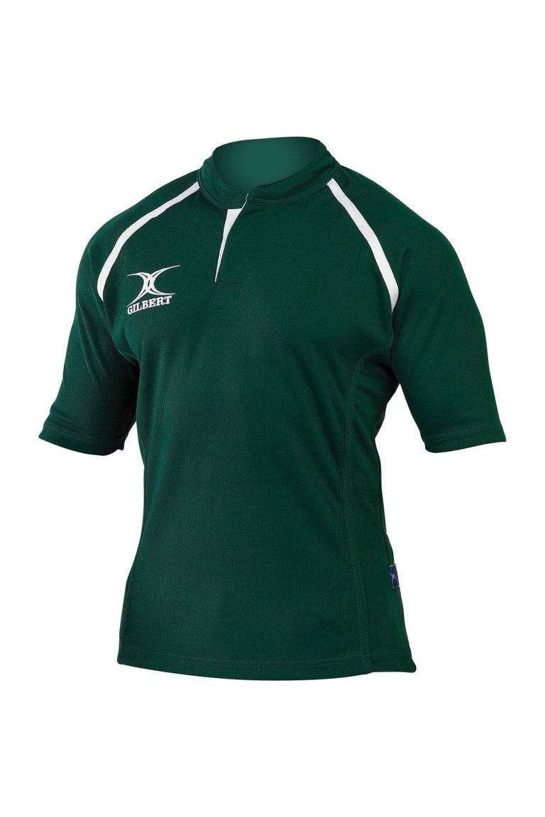 Gilbert Rugby Mens Xact Short Sleeved Rugby Shirt (Green) - Green