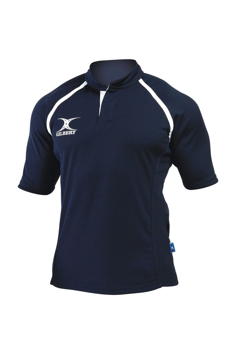 Gilbert Rugby Mens Xact Short Sleeved Rugby Shirt (Navy) - Navy