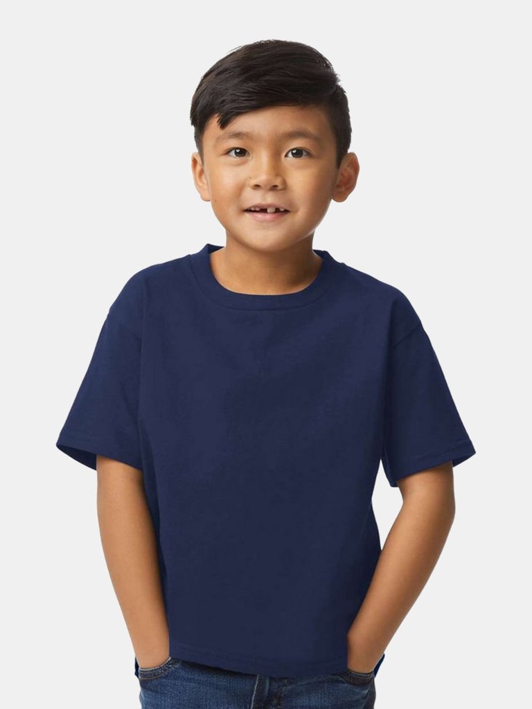 Gildan Childrens/Kids Midweight Soft Touch T-Shirt (Navy Blue) - Navy Blue