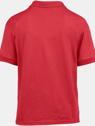 Gildan DryBlend Childrens Unisex Jersey Polo Shirt (Red)
