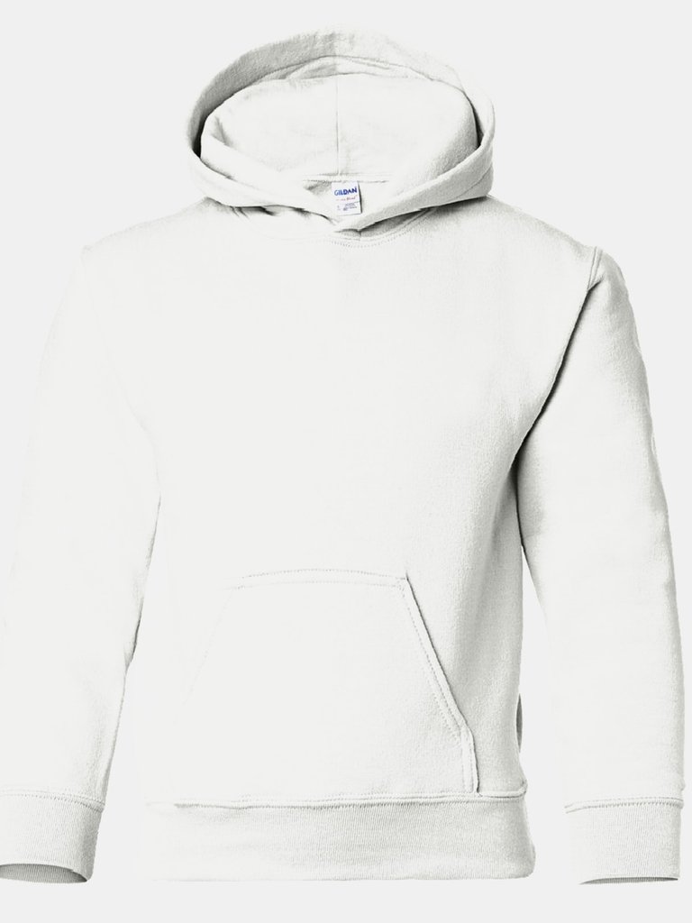 Gildan Heavy Blend Childrens Unisex Hooded Sweatshirt Top/Hoodie (White) - White