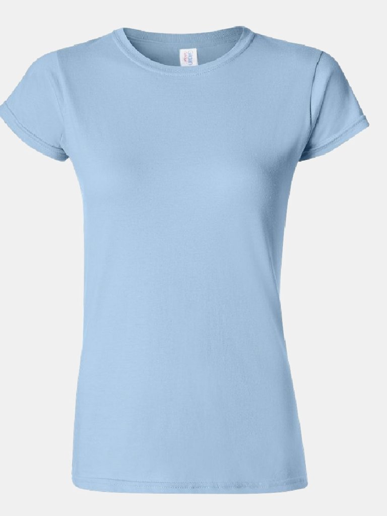 Gildan Ladies Soft Style Short Sleeve T-Shirt (Light Blue) - Light Blue