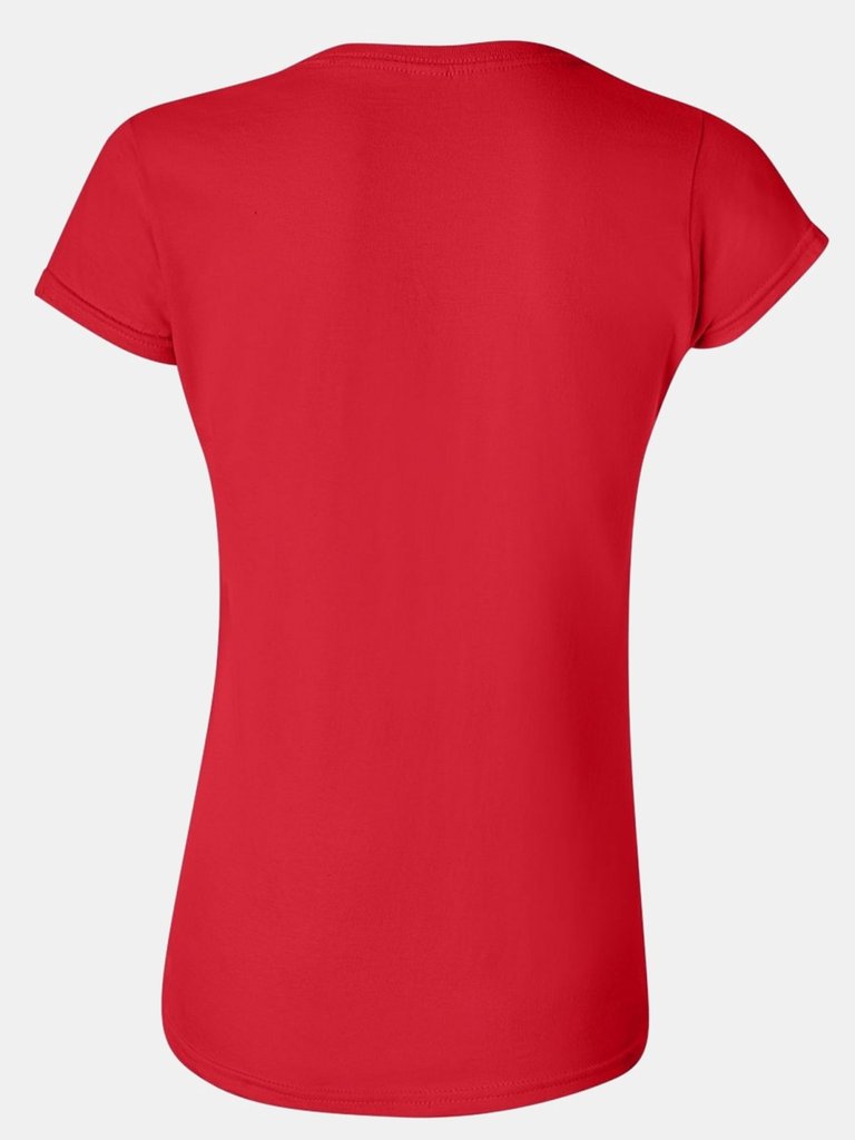 Gildan Ladies Soft Style Short Sleeve T-Shirt (Red)