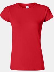 Gildan Ladies Soft Style Short Sleeve T-Shirt (Red) - Red