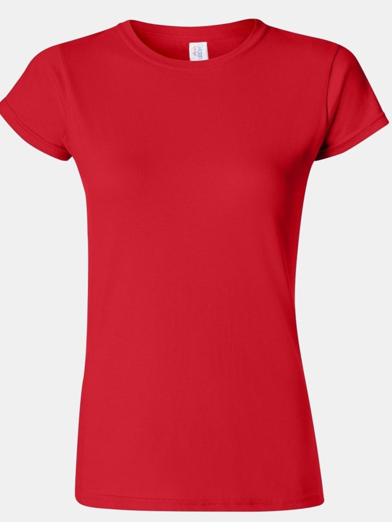 Gildan Ladies Soft Style Short Sleeve T-Shirt (Red) - Red