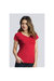 Gildan Ladies Soft Style Short Sleeve V-Neck T-Shirt (Red)