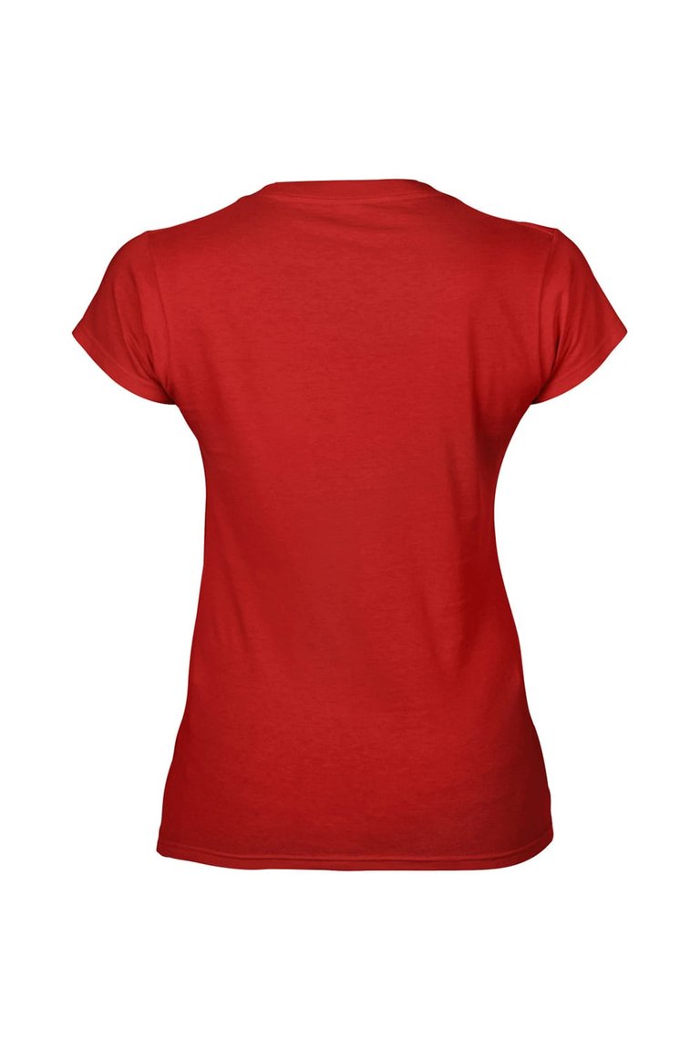 Gildan Ladies Soft Style Short Sleeve V-Neck T-Shirt (Red)