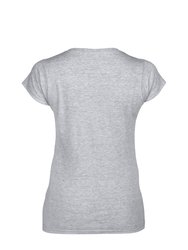 Gildan Ladies Soft Style Short Sleeve V-Neck T-Shirt (Sport Grey (RS))