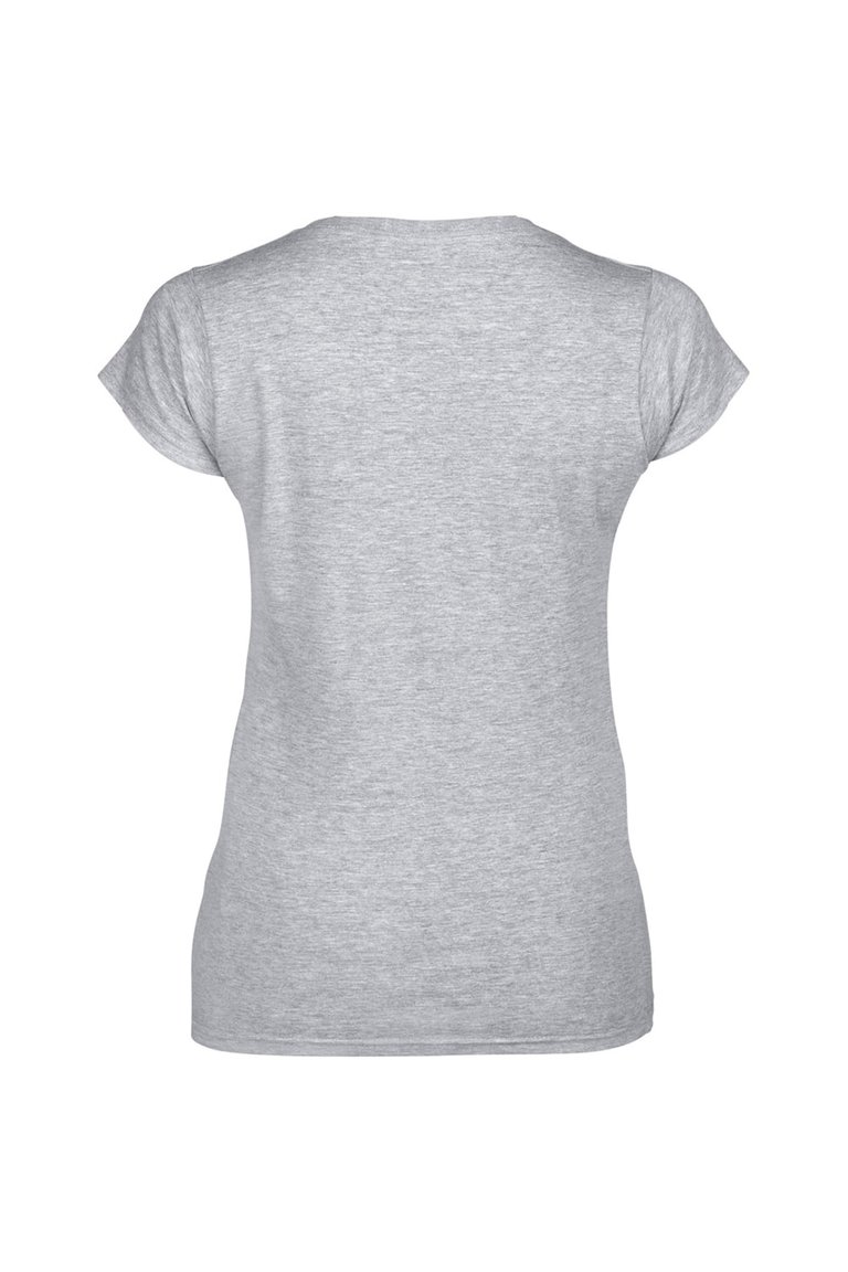 Gildan Ladies Soft Style Short Sleeve V-Neck T-Shirt (Sport Grey (RS))