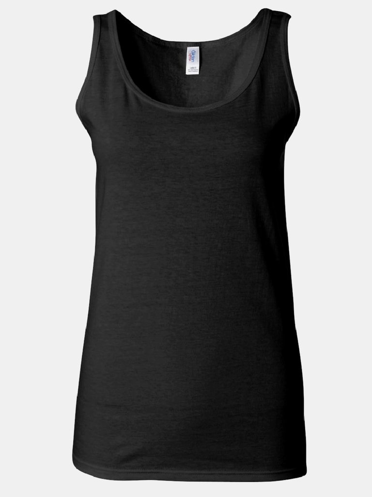 Gildan Ladies Soft Style Tank Top Vest (Black) - Black