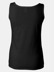 Gildan Ladies Soft Style Tank Top Vest (Black)